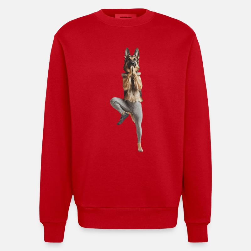 Deutscher Schäferhund - Heavyweight Oversized Organic Crew Neck Made in EU - Rot