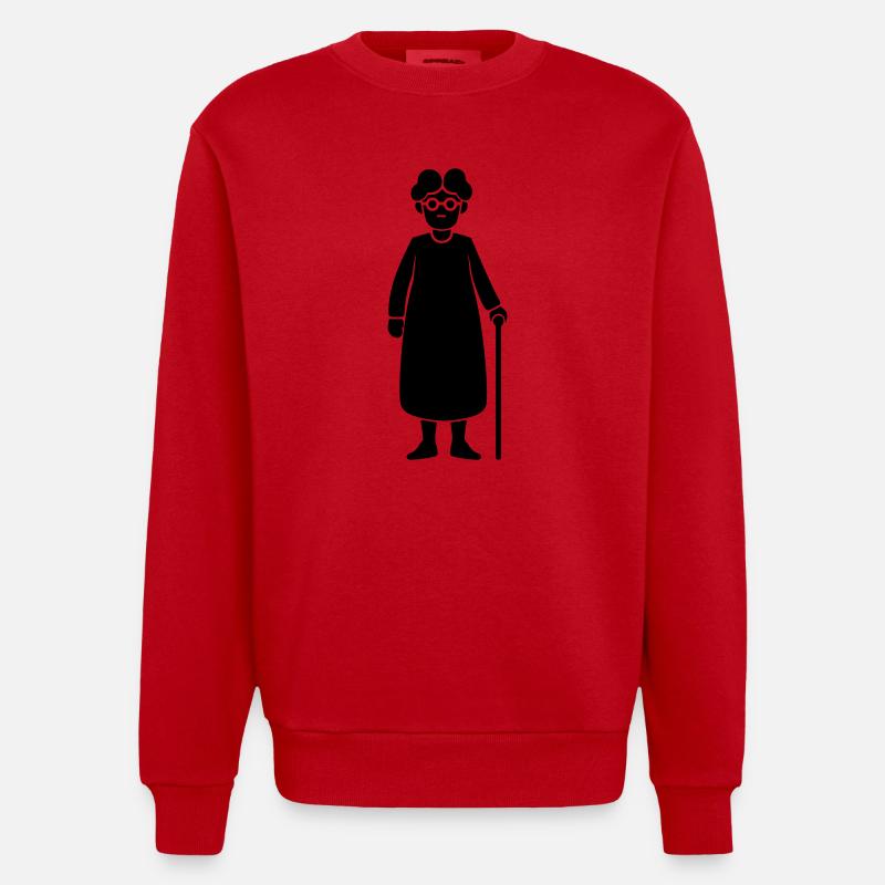 Oma Silhouette - Heavyweight Oversized Organic Crew Neck Made in EU - Rot
