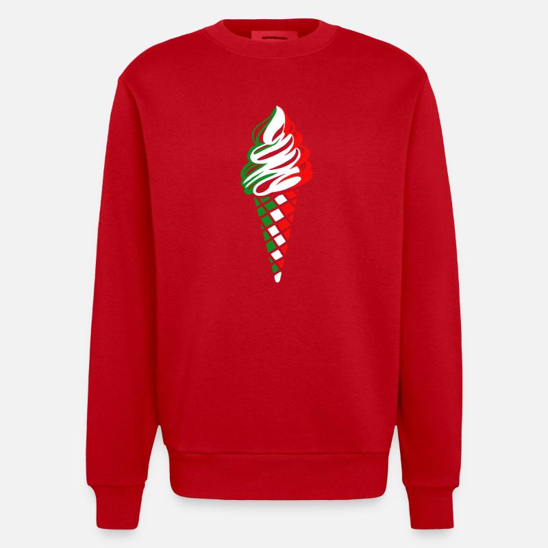 italienisches Eis - Heavyweight Oversized Organic Crew Neck Made in EU - Rot