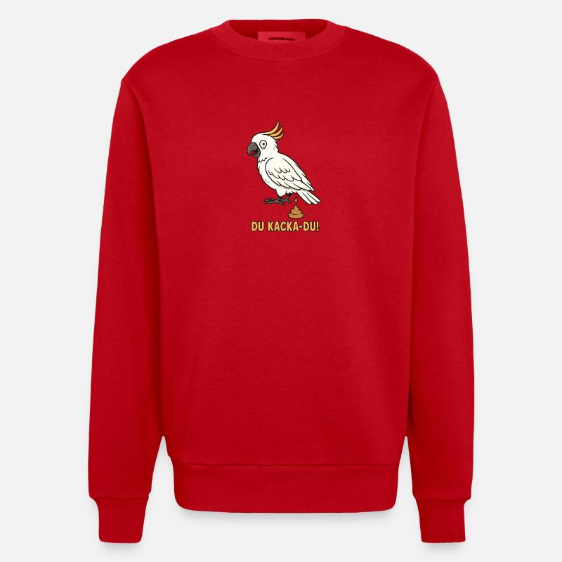 Drôle de dicton de cacatoès - Sweat bio épais oversize fabriqué en UE - rouge