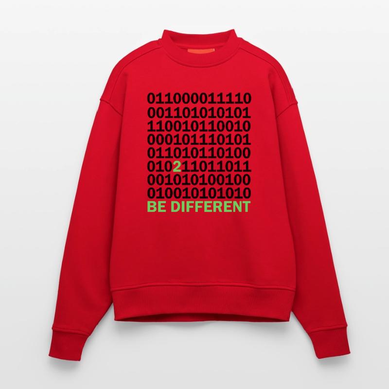 Cadeau Be Different Binary Code Nerd Sweat bio épais oversize fabriqué en UE
