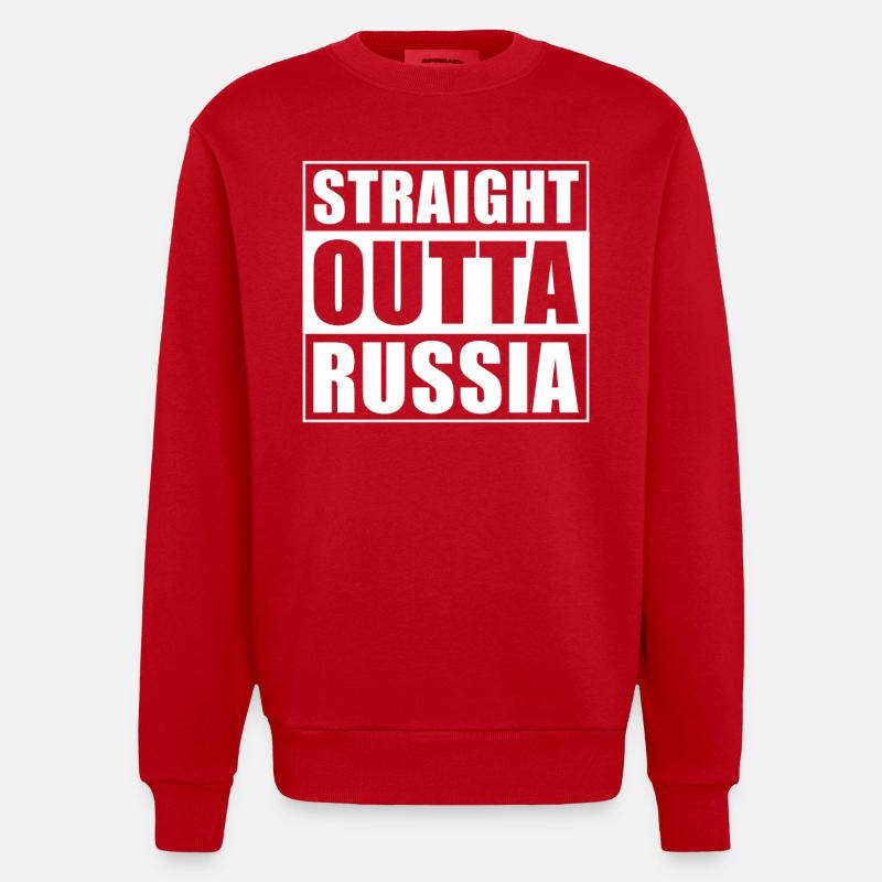 Straight outta Russie - Sweat bio épais oversize fabriqué en UE - rouge