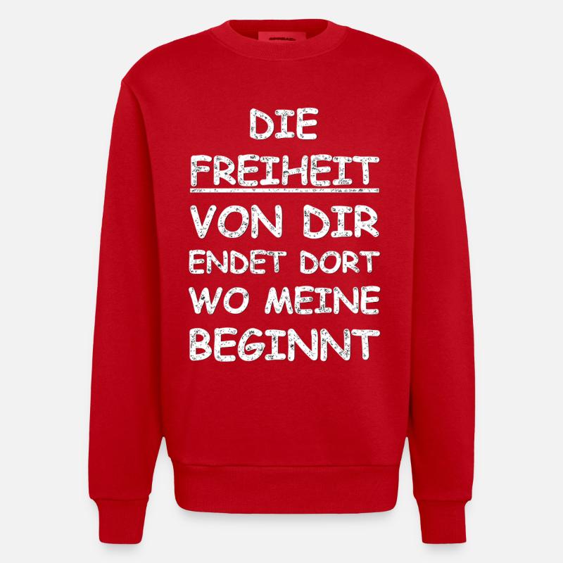 Funny saying: Freedom, Basic Law - Heavyweight Oversized Organic Crew Neck Made in EU - red