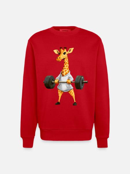 Giraffe Sport - Heavyweight Oversized Organic Crew Neck Made in EU - Rot