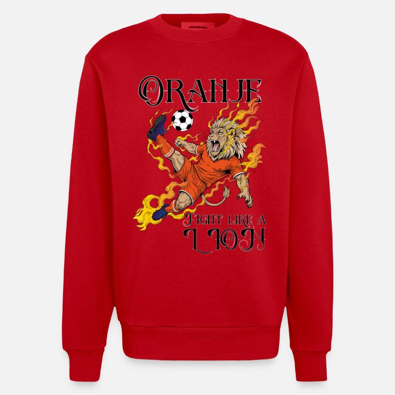 OranjeFlaL - Sweat bio épais oversize fabriqué en UE - rouge