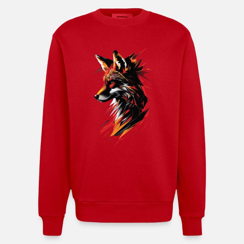 Fox - Heavyweight Oversized Organic Crew Neck Made in EU - red