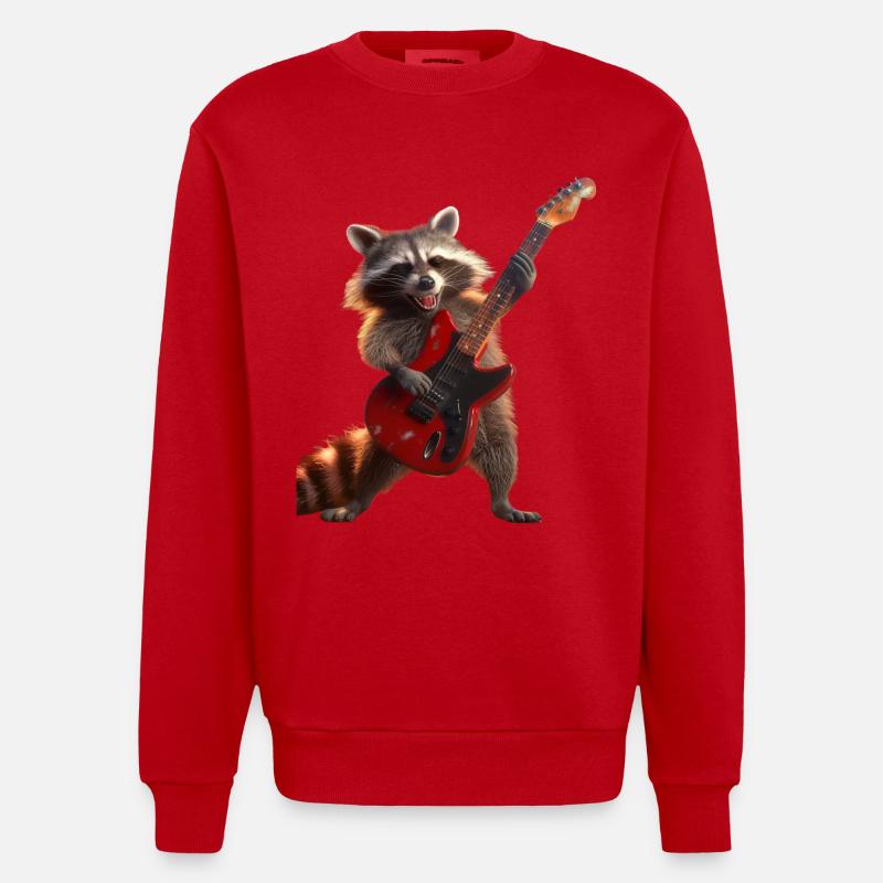 Waschbär - Heavyweight Oversized Organic Crew Neck Made in EU - Rot