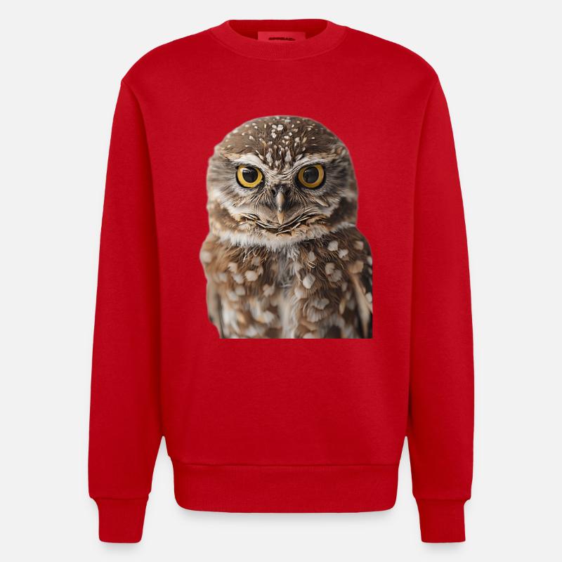 Owl - Heavyweight Oversized Organic Crew Neck Made in EU - red