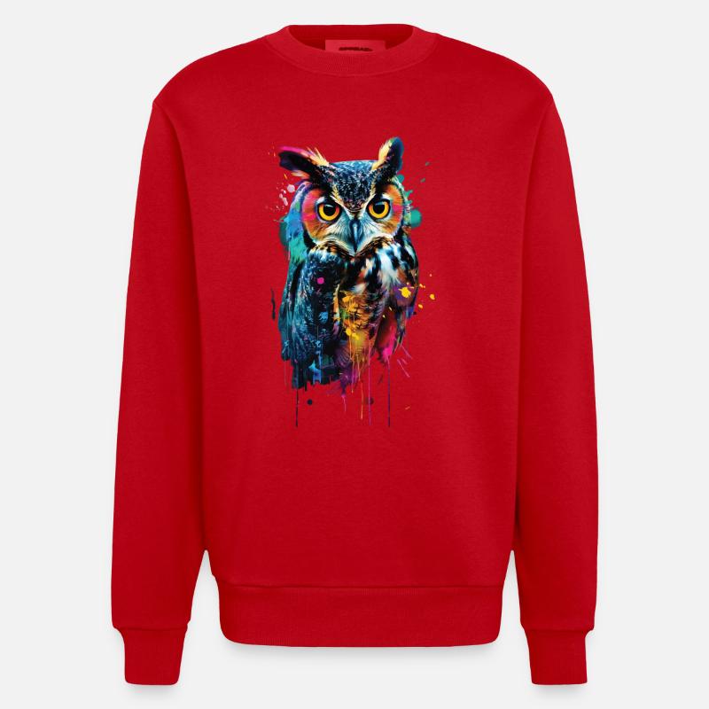 Eule - Heavyweight Oversized Organic Crew Neck Made in EU - Rot