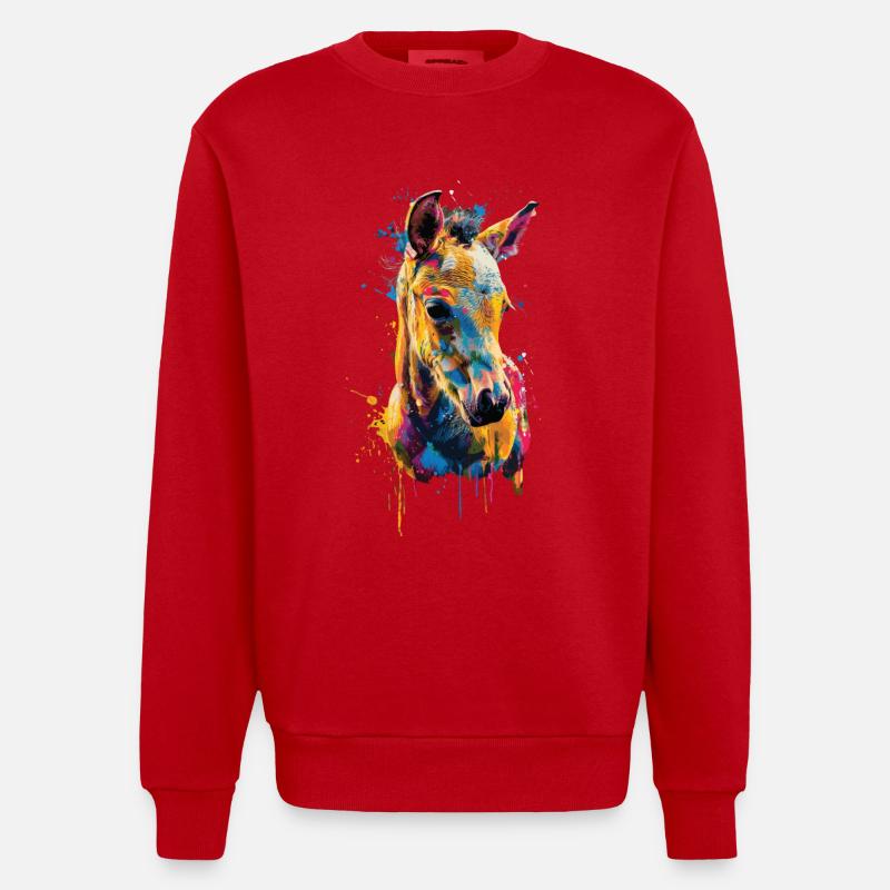 Pferd - Heavyweight Oversized Organic Crew Neck Made in EU - Rot