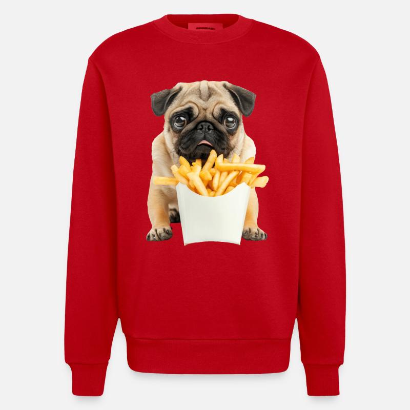 Mops - Heavyweight Oversized Organic Crew Neck Made in EU - Rot