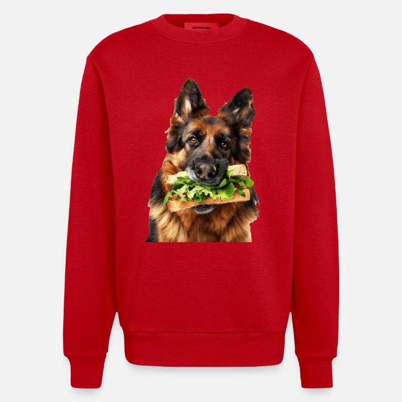 Deutscher Schäferhund - Heavyweight Oversized Organic Crew Neck Made in EU - Rot