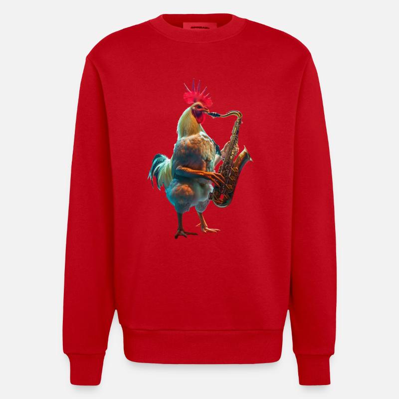 Hahn Saxophone - Sweat bio épais oversize fabriqué en UE - rouge