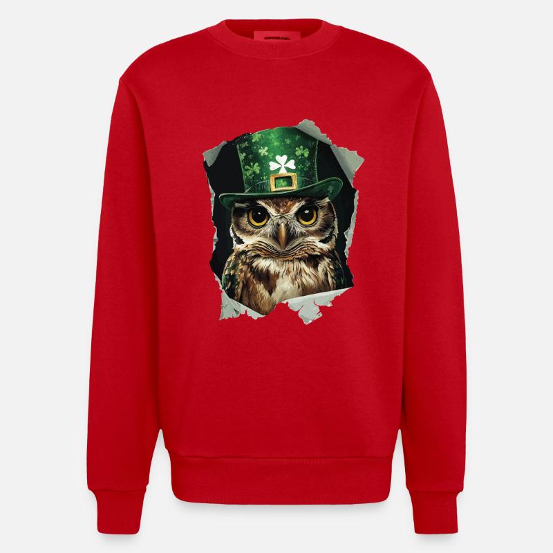St. Patrick Eule - Heavyweight Oversized Organic Crew Neck Made in EU - Rot