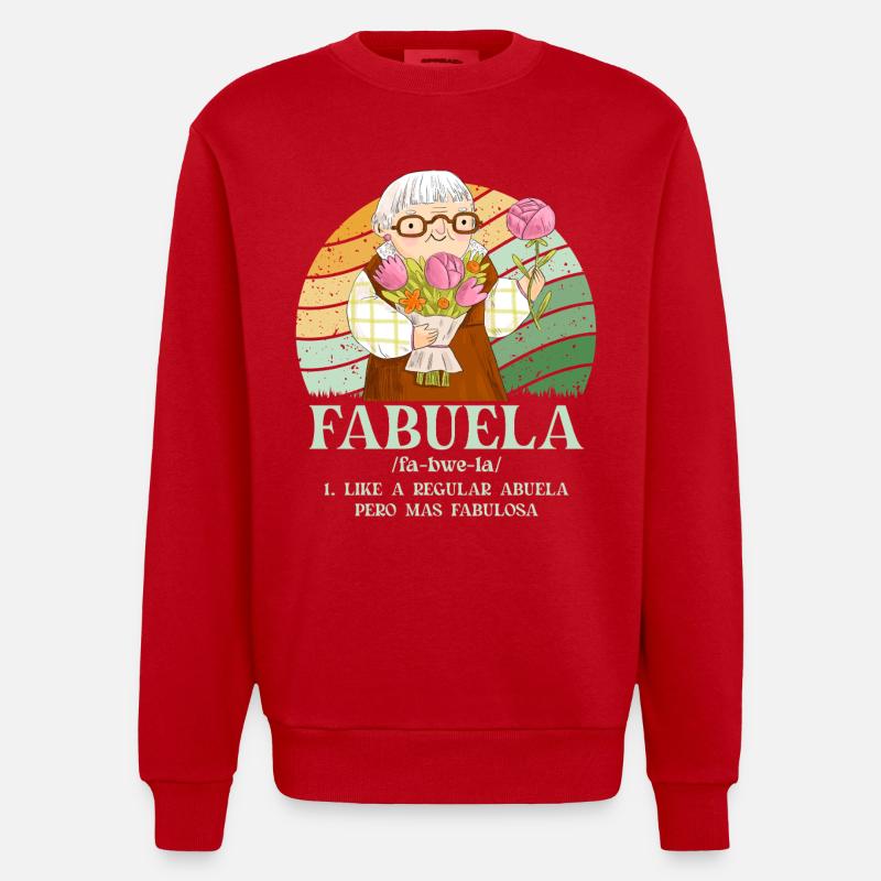 Fabuela - Sweat bio épais oversize fabriqué en UE - rouge