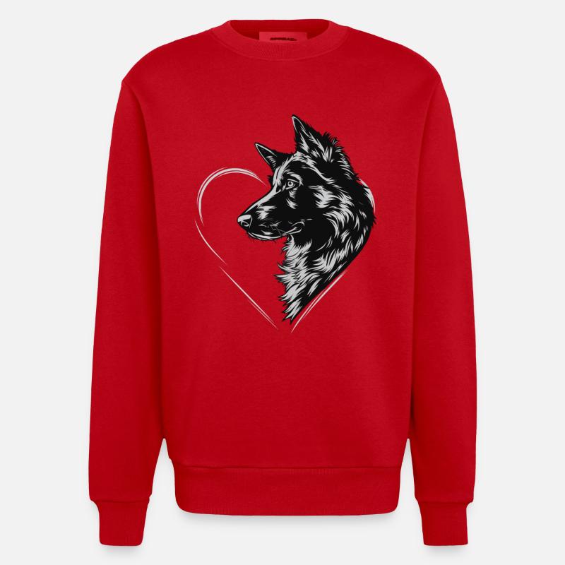 Deutscher Schäferhund - Heavyweight Oversized Organic Crew Neck Made in EU - Rot