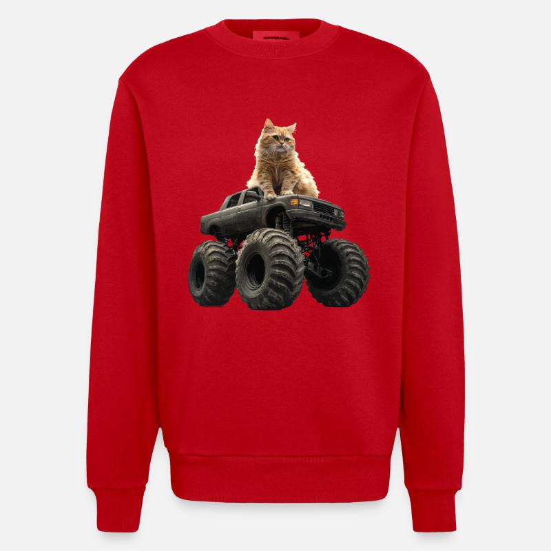 Katze - Heavyweight Oversized Organic Crew Neck Made in EU - Rot