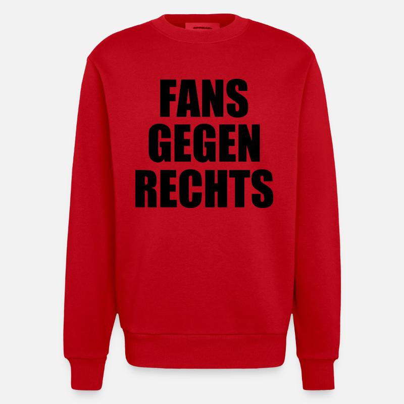Fans gegen rechts - Heavyweight Oversized Organic Crew Neck Made in EU - Rot