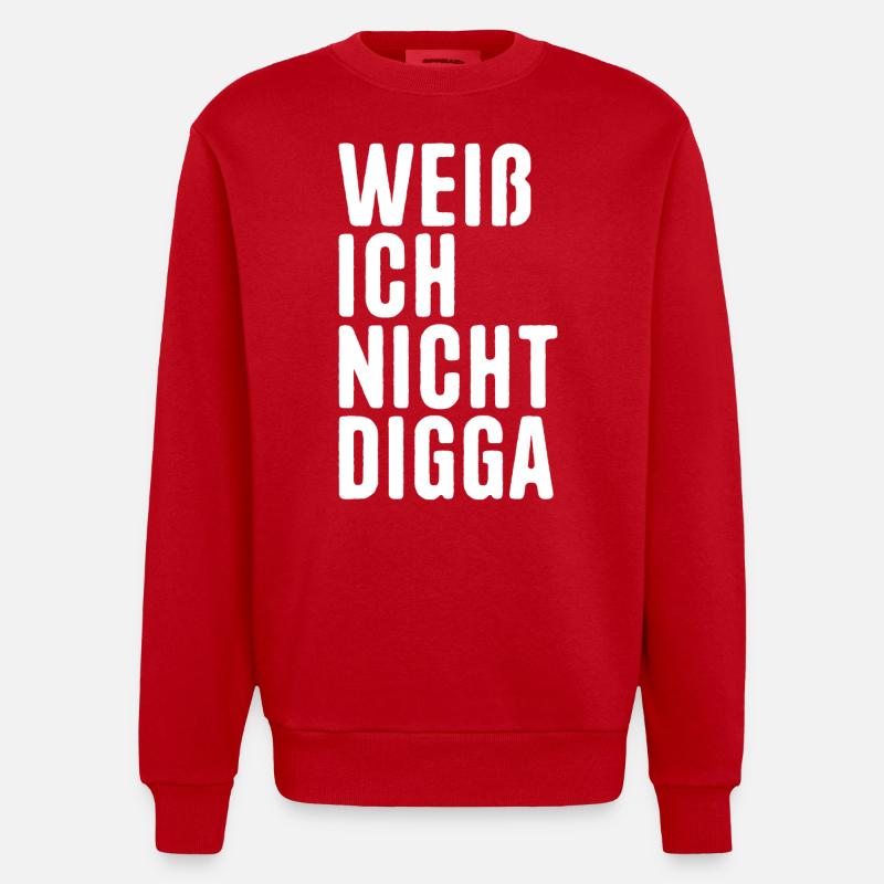 Je ne connais pas Digga - Sweat bio épais oversize fabriqué en UE - rouge