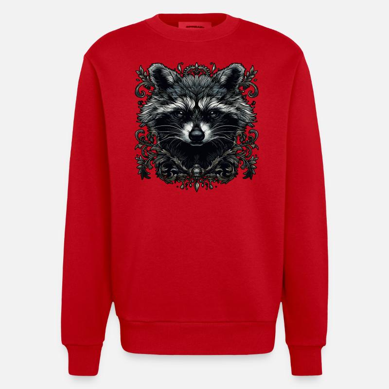 Waschbär - Heavyweight Oversized Organic Crew Neck Made in EU - Rot
