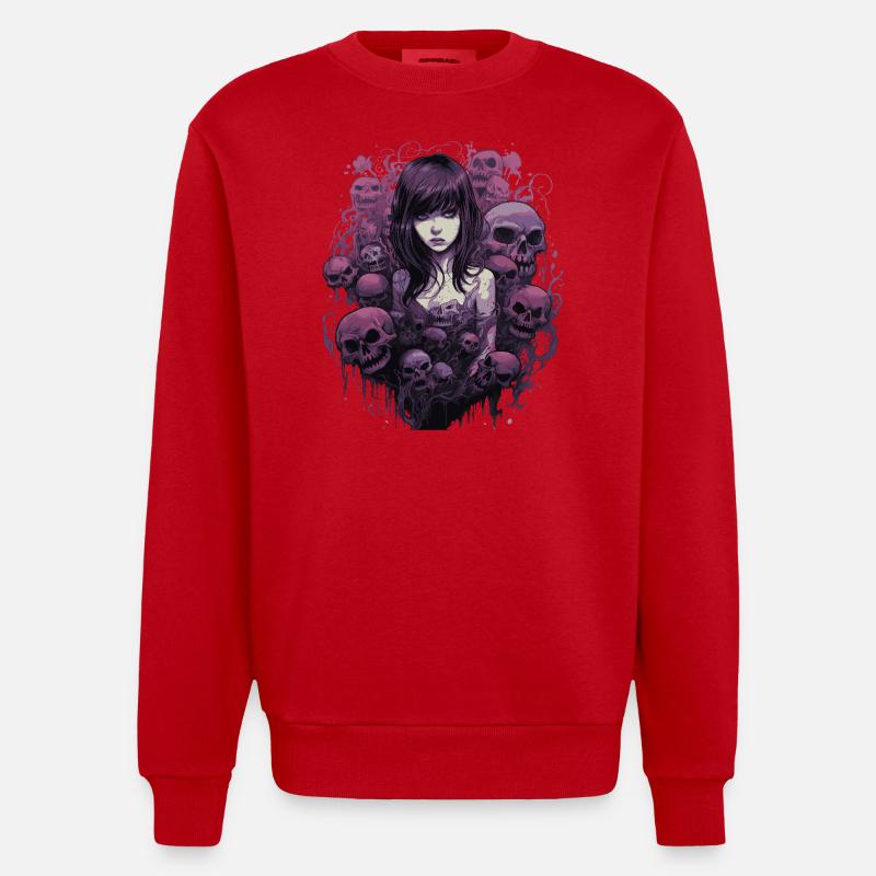Emo HorrorFille - Sweat bio épais oversize fabriqué en UE - rouge