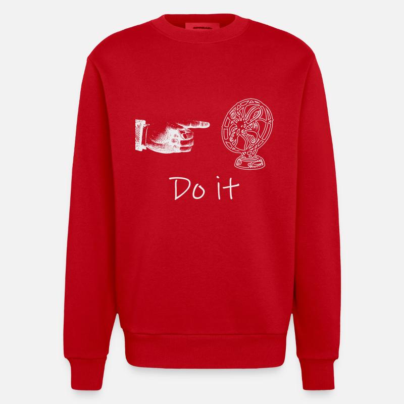 Finger und Ventilator - Heavyweight Oversized Organic Crew Neck Made in EU - Rot