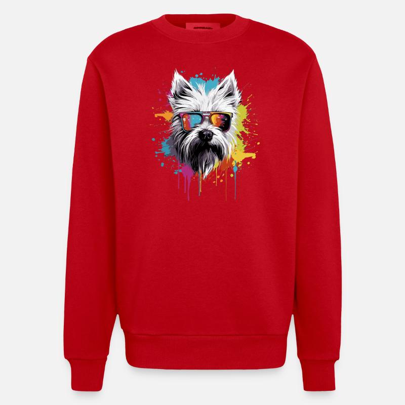 Cool Yorkshire Terrier - Sweat bio épais oversize fabriqué en UE - rouge