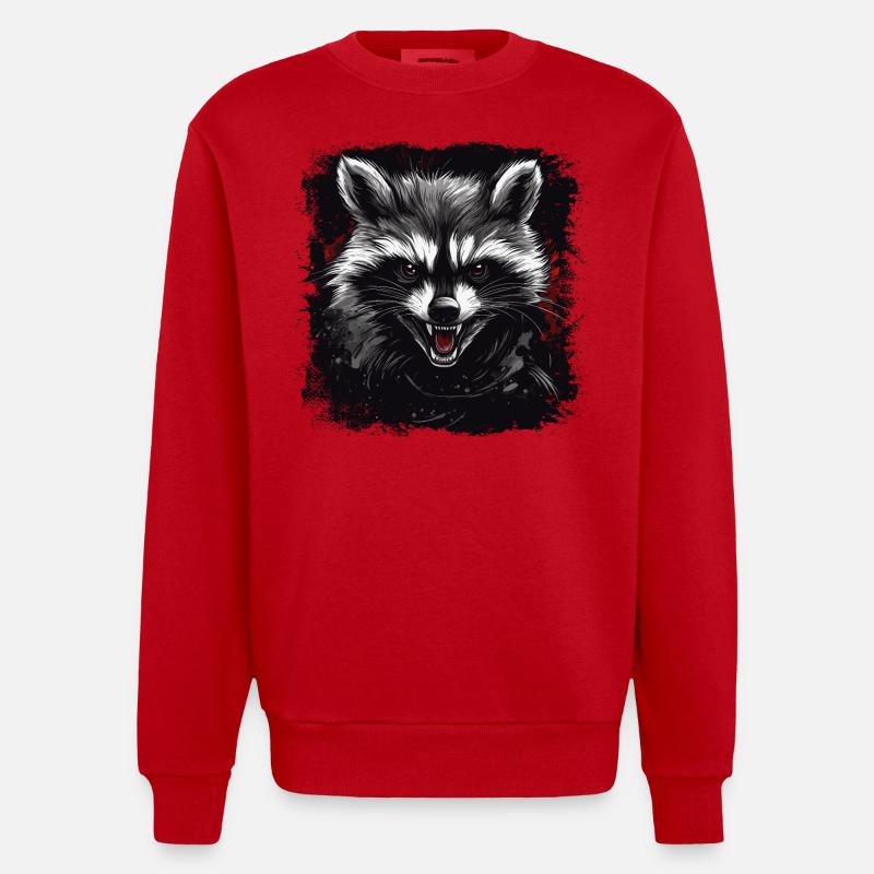Wütender Waschbär - Heavyweight Oversized Organic Crew Neck Made in EU - Rot