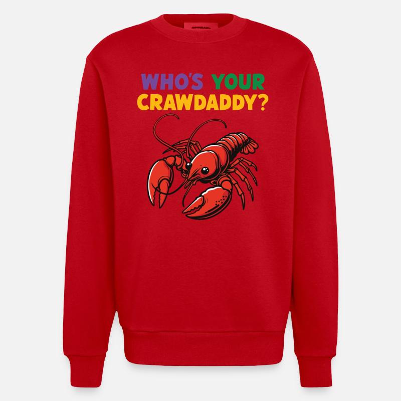 Qui est ton Crawdaddy - Sweat bio épais oversize fabriqué en UE - rouge