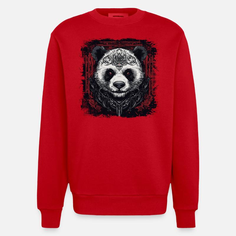 Cool Panda - Sweat bio épais oversize fabriqué en UE - rouge