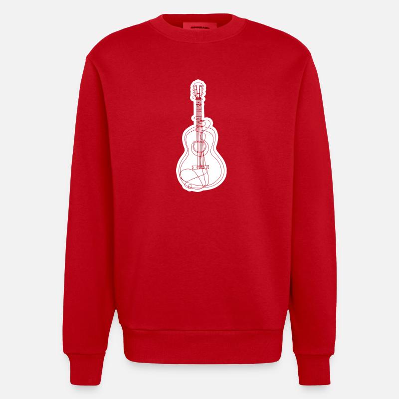 Guitare, guitariste - Sweat bio épais oversize fabriqué en UE - rouge