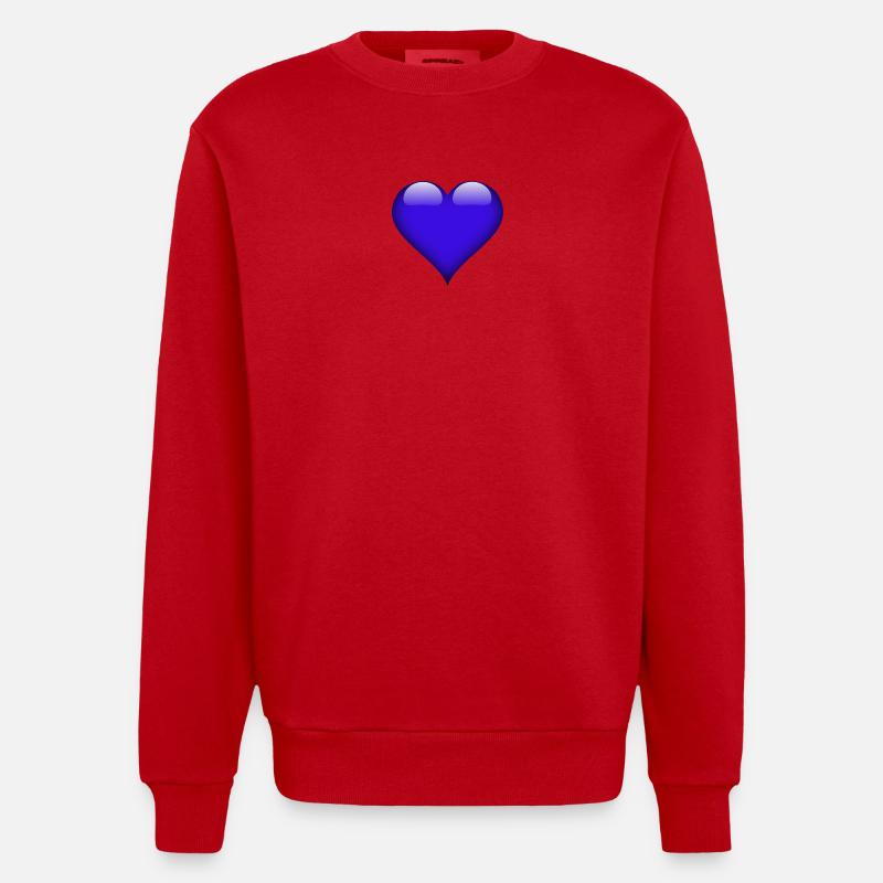 Glänzendes Blauherz - Heavyweight Oversized Organic Crew Neck Made in EU - Rot