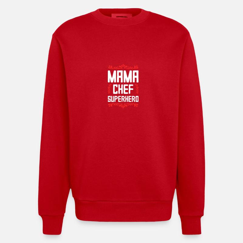 Mama Chef Superheld Mutter - Heavyweight Oversized Organic Crew Neck Made in EU - Rot