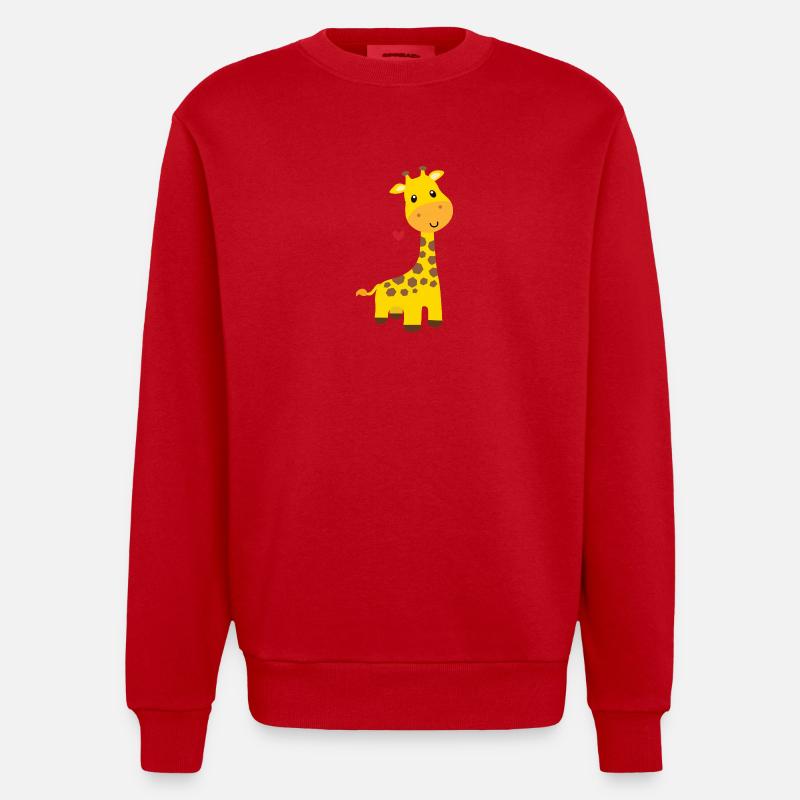 Girafe - Sweat bio épais oversize fabriqué en UE - rouge