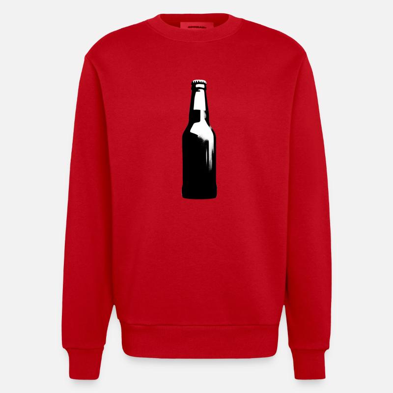 Einfach Bier | Silhouette einer Bierflasche - Heavyweight Oversized Organic Crew Neck Made in EU - Rot