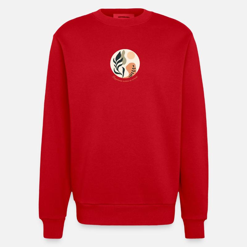 Le bonheur vient par vagues - Sweat bio épais oversize fabriqué en UE - rouge