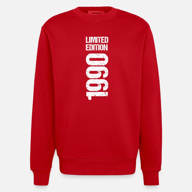 Édition limitée 1990 - Sweat bio épais oversize fabriqué en UE - rouge