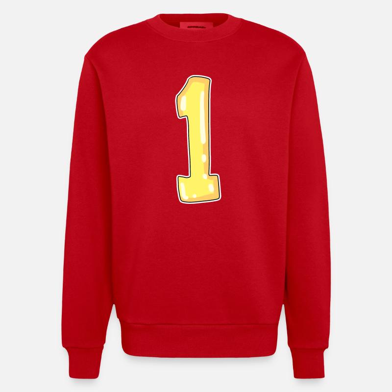 1 jaune - Sweat bio épais oversize fabriqué en UE - rouge