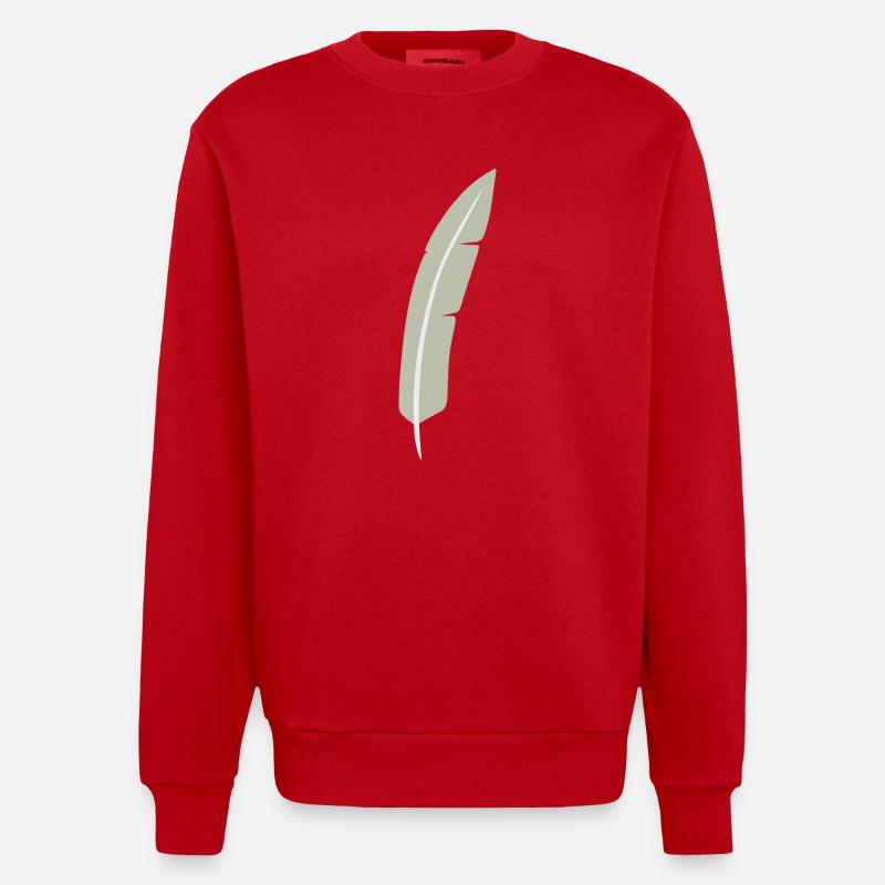 Feather Arc Minimalist Print - Sweat bio épais oversize fabriqué en UE - rouge