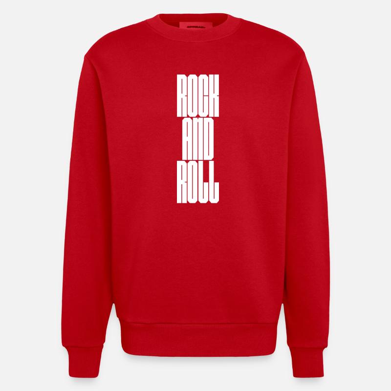 Rock'n'Roll Bold Typografie - Heavyweight Oversized Organic Crew Neck Made in EU - Rot