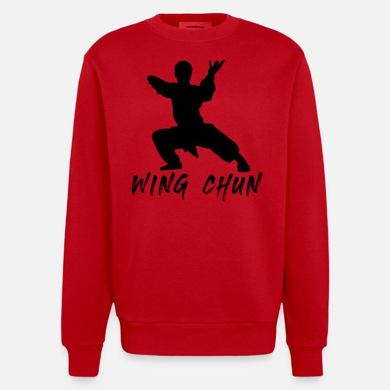 Wing Chun - Sweat bio épais oversize fabriqué en UE - rouge