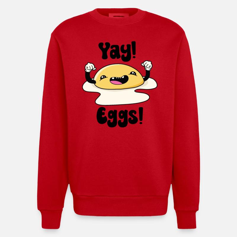 Juhu-Eier - Heavyweight Oversized Organic Crew Neck Made in EU - Rot