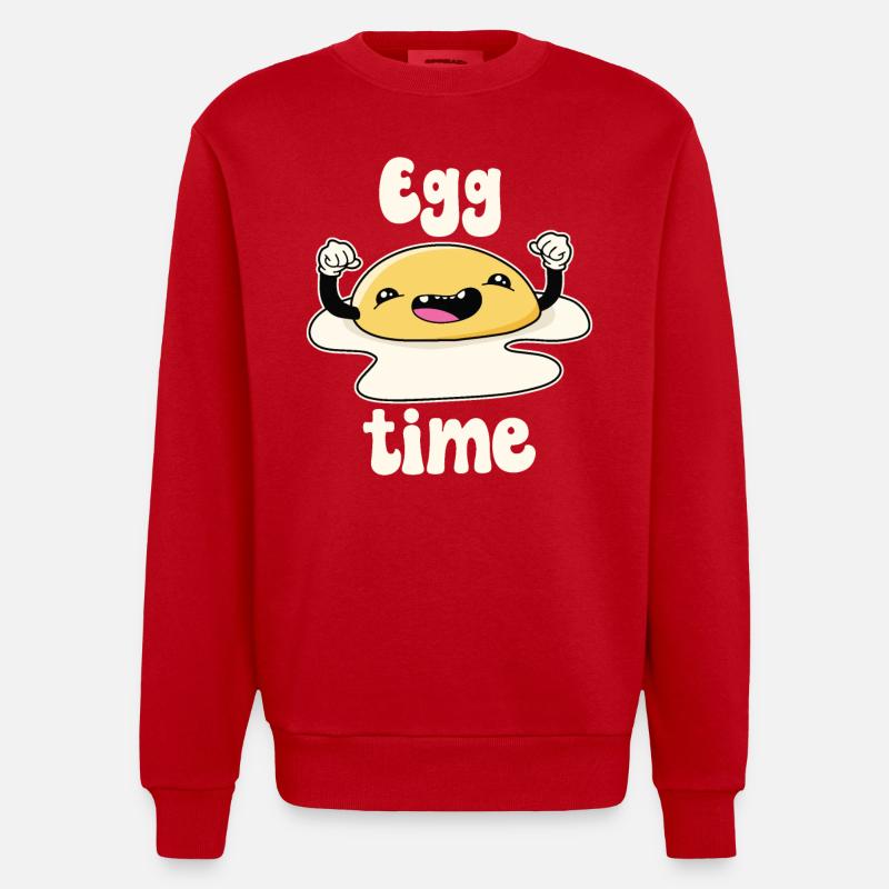 Egg Time - Heavyweight Oversized Organic Crew Neck Made in EU - red
