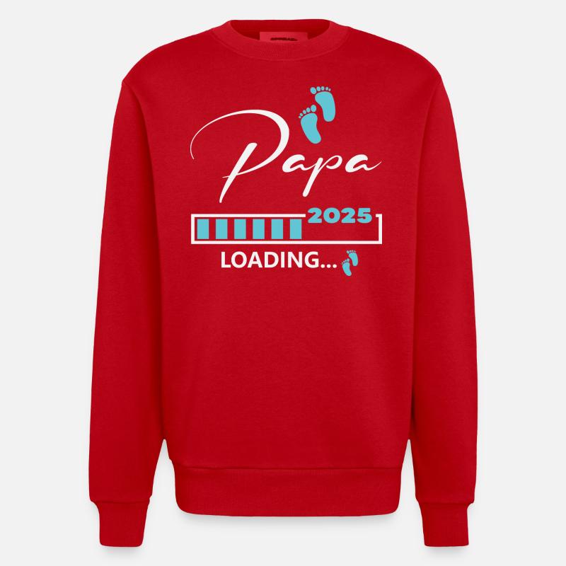 Papa 2025 loading - Heavyweight Oversized Organic Crew Neck Made in EU - red