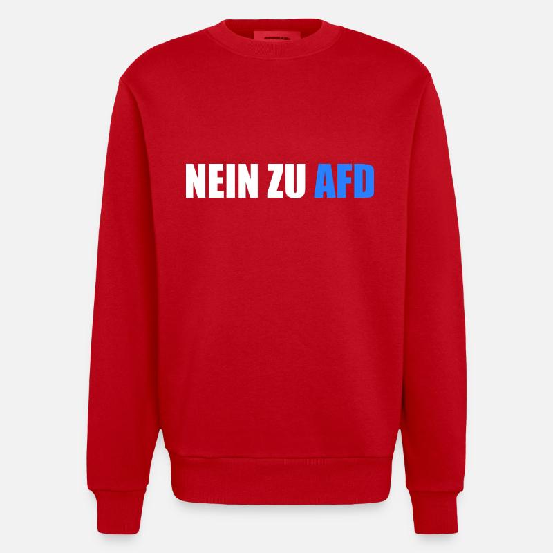 Non à afd - Sweat bio épais oversize fabriqué en UE - rouge