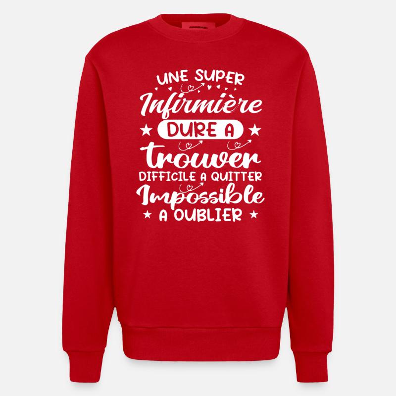 Une Super Infirmière - Cadeau infirmière - Sweat bio épais oversize fabriqué en UE - rouge