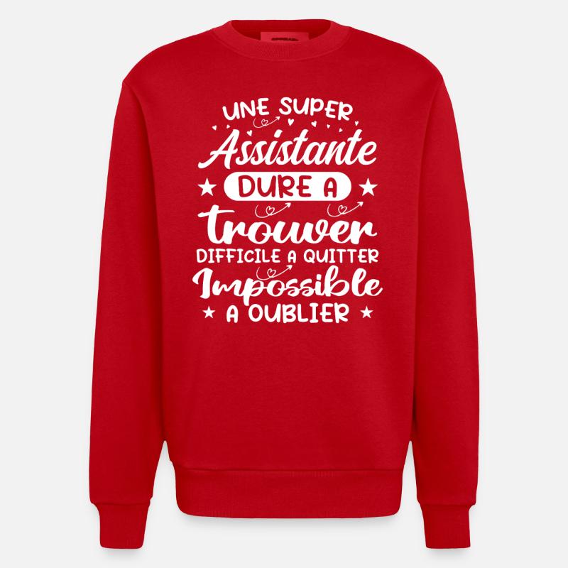 A Super Assistant - Assistant Gift - Heavyweight Oversized Organic Crew Neck Made in EU - red