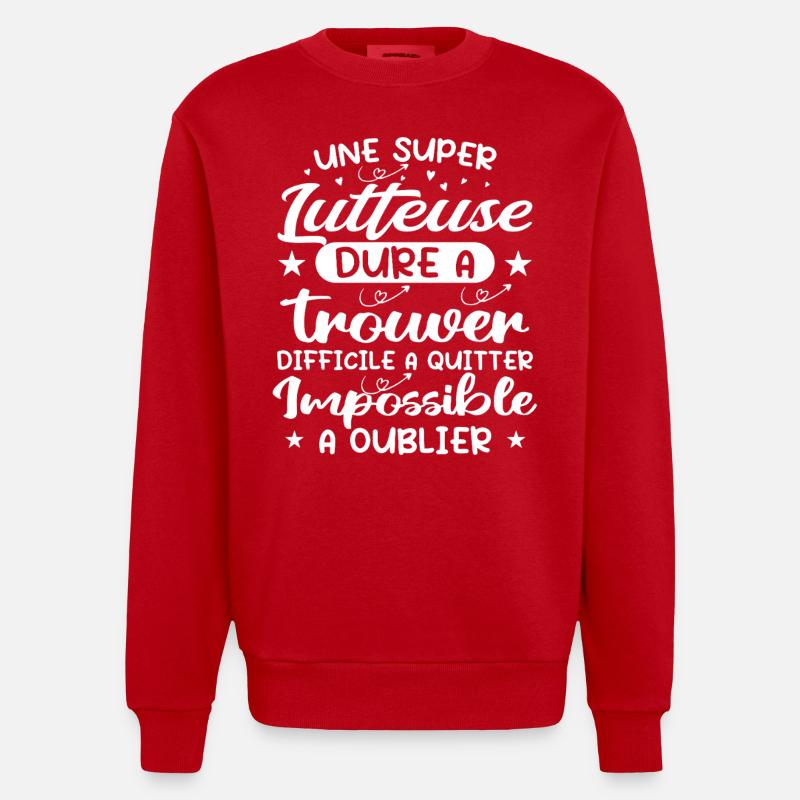 Une Super Lutteuse - Cadeau lutteuse - Sweat bio épais oversize fabriqué en UE - rouge