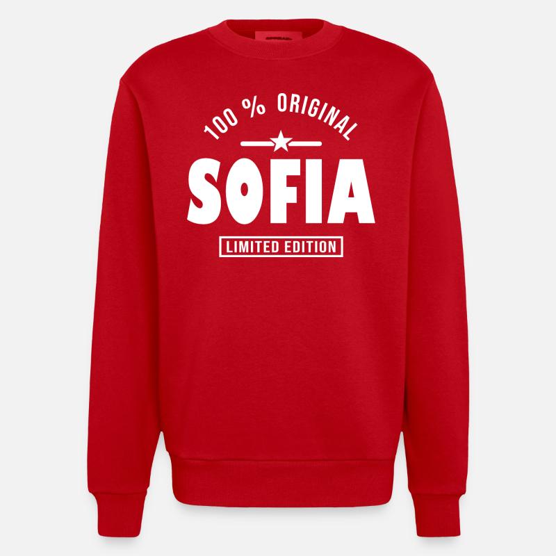 Sofia, Sofia - Heavyweight Oversized Organic Crew Neck Made in EU - red