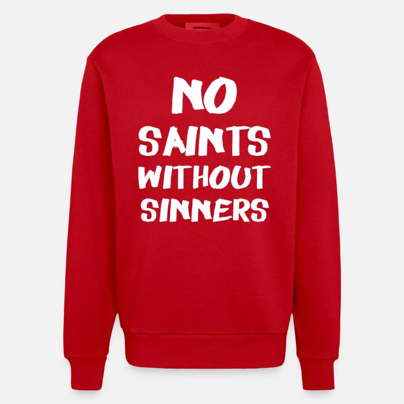 No Saints Without Sinners - Heavyweight Oversized Organic Crew Neck Made in EU - red